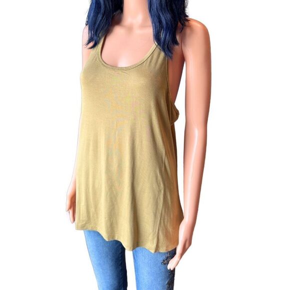 Fiestar Mustard Basic Racerback Tank Top Size Medium NEW - Picture 2 of 5